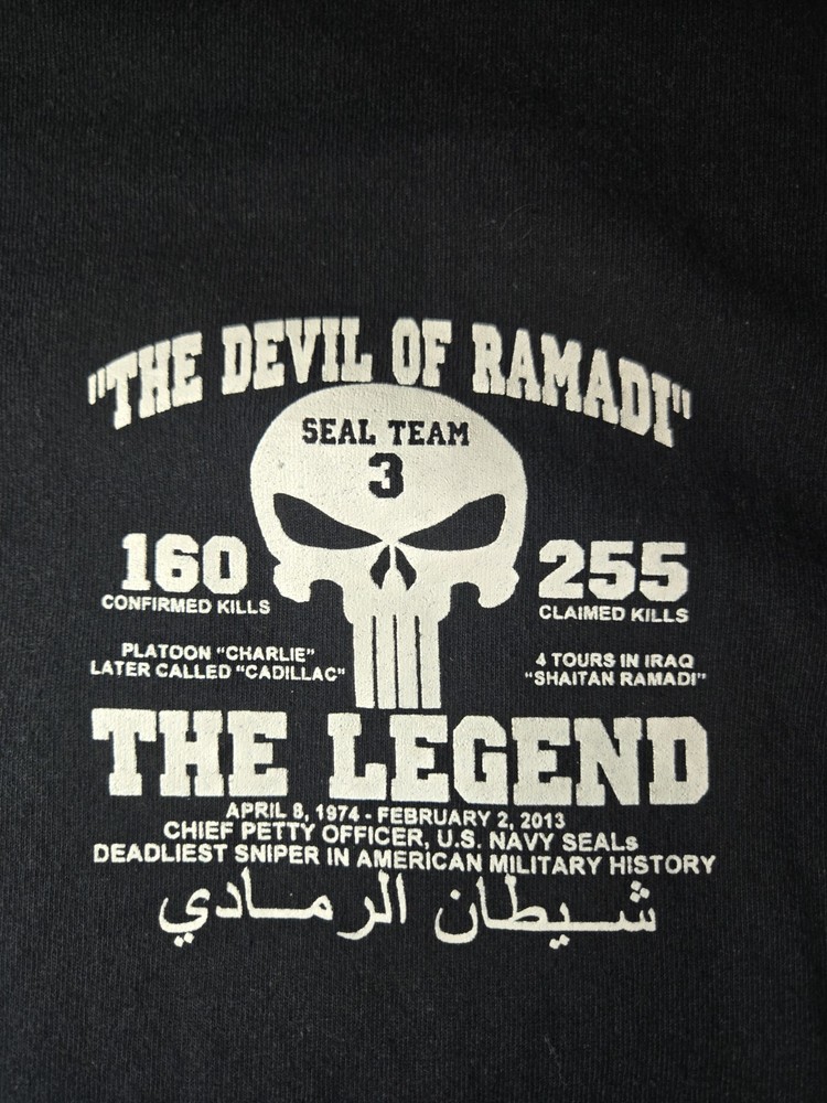 Gildan XL Black Graphic Tee Crew Neck NAVY SEAL Team 3 Skull