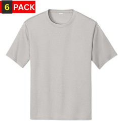 Solid Performance Military T-Shirts 100% Polyester Moisture Wicking Tee, 6-Pack
