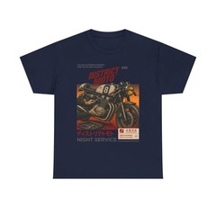 District Moto™ Night Service | Vintage Japanese Cafe Racer Workshop Graphic Tee