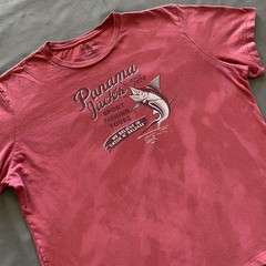 Panama Jack T Shirt Mens Size Large Red Pink Bleach Dye Fish Fishing Tours