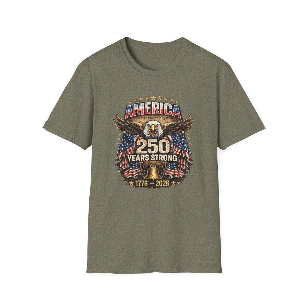 US America 250 Years Strong T-Shirt (1776–2026) | Patriotic Eagle Graphic Tee