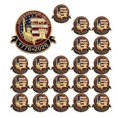 10 Pack 250th Anniversary USA Lapel Pins, 250 Anniversary America Merchandise…