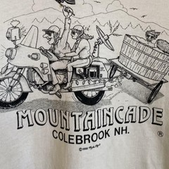Vintage 80s Mountaincade Colebrook NH Tee Sz L Hiking Biker Grunge