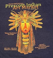 Prescott Indian Art Market T Shirt 2012 Blue “Many Medicines” Men’s XL