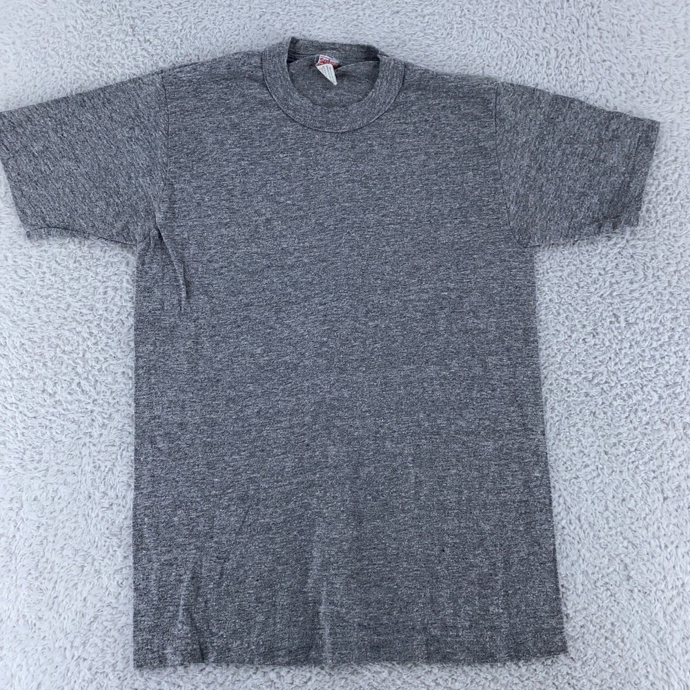 Vintage Rayon Tri Blend Blank Soffe Shirt Mens XXS Gray Made USA Soft Tee 90s