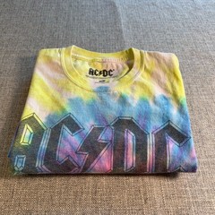 AC/DC Tie Dye T-Shirt Mens Medium Official Licensed Band Tee 2020 Rock