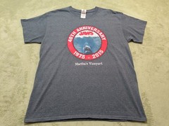 Jaws 40th Anniversary Shirt Mens L Gray Marthas Vineyard 1975-2015 Shark Graphic