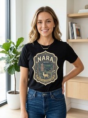 Nara Japan Temple Deer Graphic T-Shirt Unisex Travel Tee