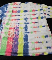 Tie Dyed Crew Neck T-Shirt Gildan Hand Made Unisex Size 2XL Y2K 70’s Multicolor