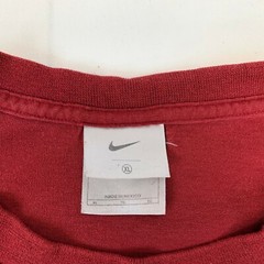 Nike Glossy Gold Swoosh Logo T Shirt Vintage 90s Red Grey Tag Size XL