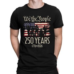 250 Years US Flag 250th Anniversary American Birthday USA T-Shirt Black S-2XL