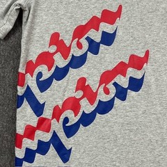 Champion Shirt Mens XL Gray Red Blue Script Logo Graphic Short Sleeve Crew Tee