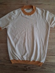Gabicci Craddock Knit Loose Cotton Blend Green Stripes Mens Sz M