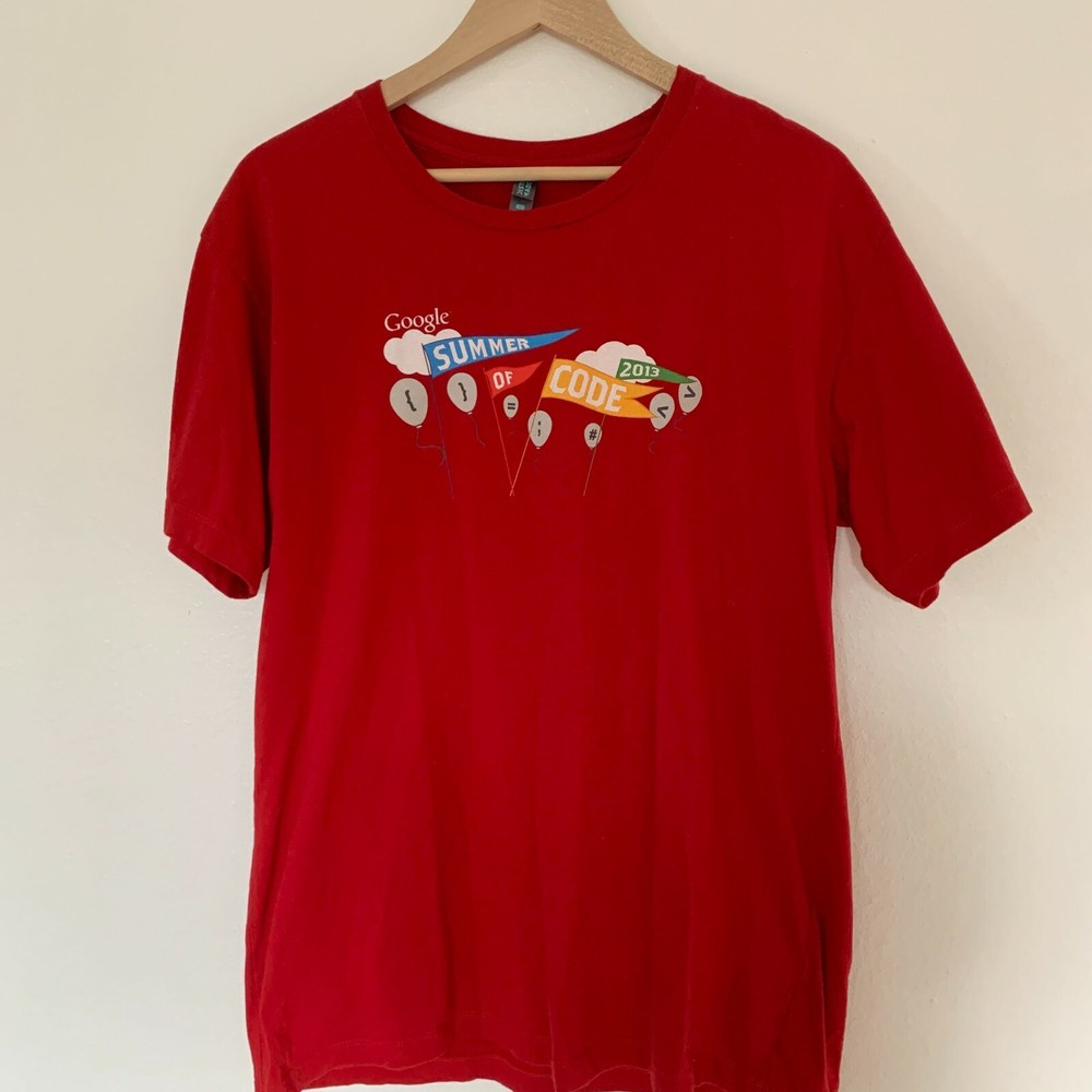 Google Merch Sz. L Summer of Code 2013 Red Tshirt District Made