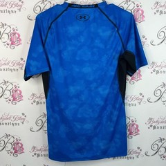 Under armour tshirt compression heat gear Men’s Blue and Black Short Sleeve Tee