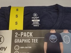 NWT – Hurley – 2 Pack Men’s Graphic Tees – Dark & Light Blue – Small