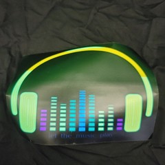 DJ Headset Equalizer Design Music Sound Activated TShirt Rave Club Apparel Med.