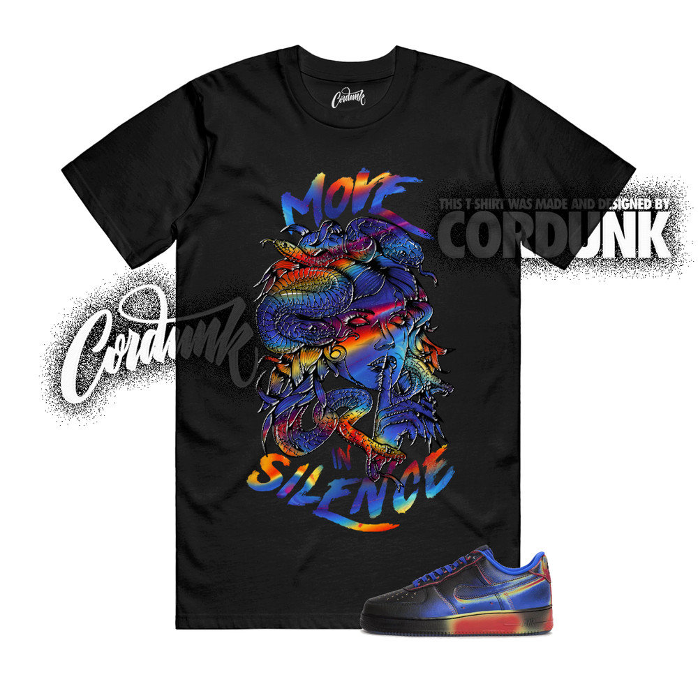 Air Force 1 Low Retro Heat Map Black Racer Blue T Shirt Match MIS
