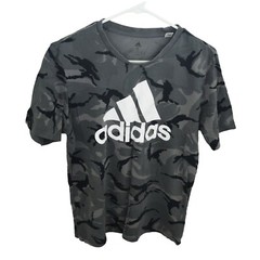 Adidas Essentials AOP Gray Camouflage T-Shirt Men’s Size Small