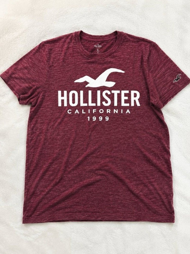 Hollister California 1999 Graphic Logo T-Shirt Mens XL Heather Burgundy