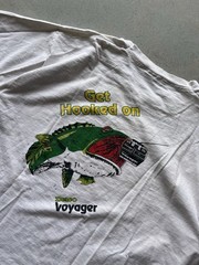 Vintage 90s Bass Fishing Art Graphic White Shirt Size XL Outdoor Water Nature