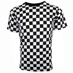 Adult Men’s RAD 80’s Short Sleeve PUNK Checkered Shirt Black White S M L XL 2XL