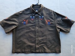 Urban Outfitters Men’s Apparel Dark Olive Woven Top Polo Shirt – Size: Medium