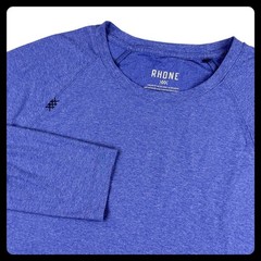 Rhone Reign Long Sleeve Shirt Men XL Blue Heather Synthetic Performance 100307