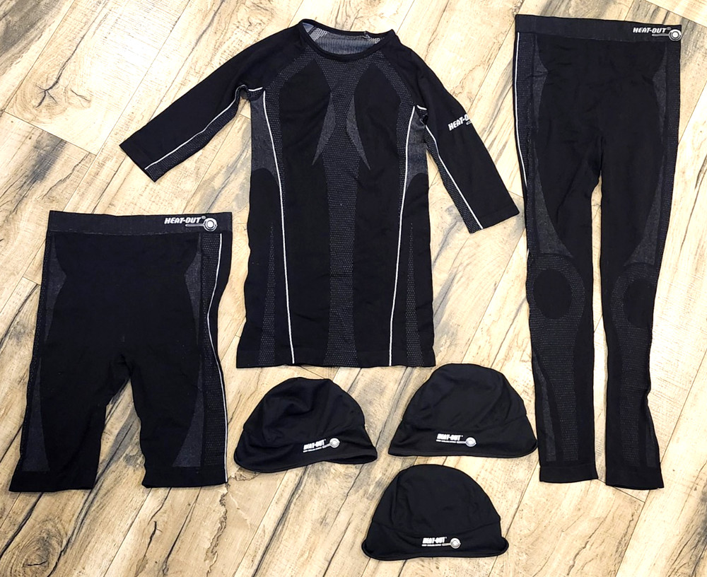 Men’s Heat-Out Body Cooling System Set, Medium, Shirt, Pants, Shorts, Head Covrs