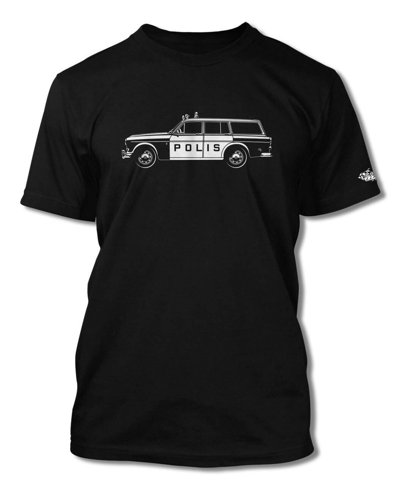 Volvo P220 Station Wagon Swedish Polis police 1962 – 69 T-Shirt – Men – Side Vie