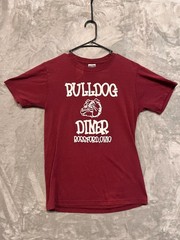Vintage Jerzees T-Shirt Bulldog Graphic Small Maroon Classic Fit