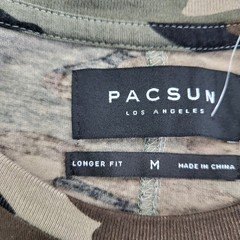 Pacsun Shirt Mens Medium Woodland Camo Longer Fit Camouflage