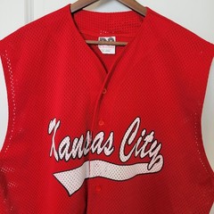 Vintage Don Alleson Athletic Mens XL Kansas City Jersey Shirt V Neck Made in USA