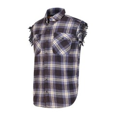 Men’s Plaid Flannel Casual Shirt– 100% Cotton Lightweight Sleeveless Shirt