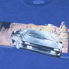 Fruit of the Loom Lamborghini Graphic Tee Short Sleeve T-Shirt Blue Mens Size L