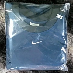 VTG Y2K NIKE Embroidered CTR Swoosh Grey Tag (XL) Perfromance Blue Shirt