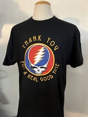 GRATEFUL DEAD (2018) “Thank You For A Real Good Time” Bolt Skull T-Shirt L/XL