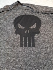 Dri-Fit Marvel Punisher Men S 34-36 Pullover Gray T-Shirt Crew-Neck Long Sleeve