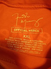 Freddie Mercury Official Merchandise Dual Graphic Portrait T-Shirt Orange 2XL