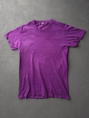 Vintage 1980s Hanes Purple Cotton Crewneck T-shirt Dyed Faded USA Made M