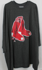 BOSTON RED SOX T-Shirt Mens Big and Tall 6X Short Sleeve Performance Tee Gray