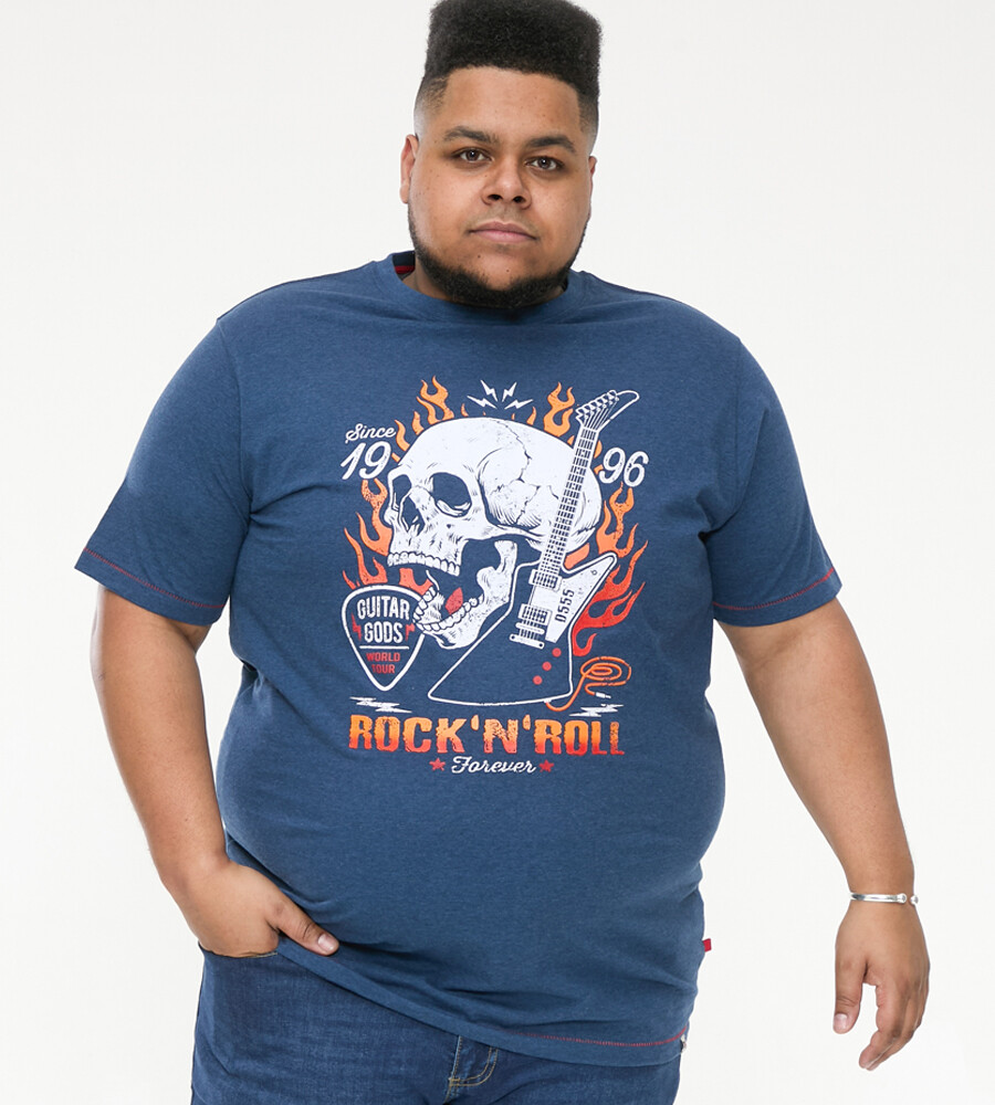 D555 Duke Big Mens Printed T-Shirt Skull Print 2XL3XL 4XL 5XL 6XL 7XL 8XL 601604