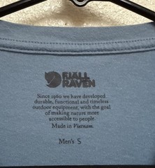 Fjallraven Men’s Blue Fox Short Sleeve Tshirt Sz S