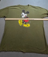 Disney Mickey Mouse Shirt Mens 2XL OD Green Graphic Tee Short Sleeve Cotton