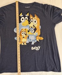 Bluey Extra Large Adult T-Shirt Chilli Bandit Bingo Bluey Over White Logo – XL