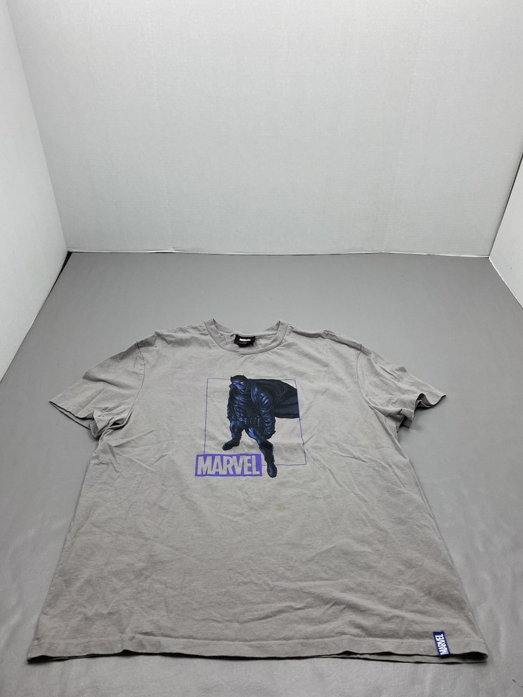 Marvel Black Panther Shirt Mens XL Gray Graphic Tee Superhero Comics Movie