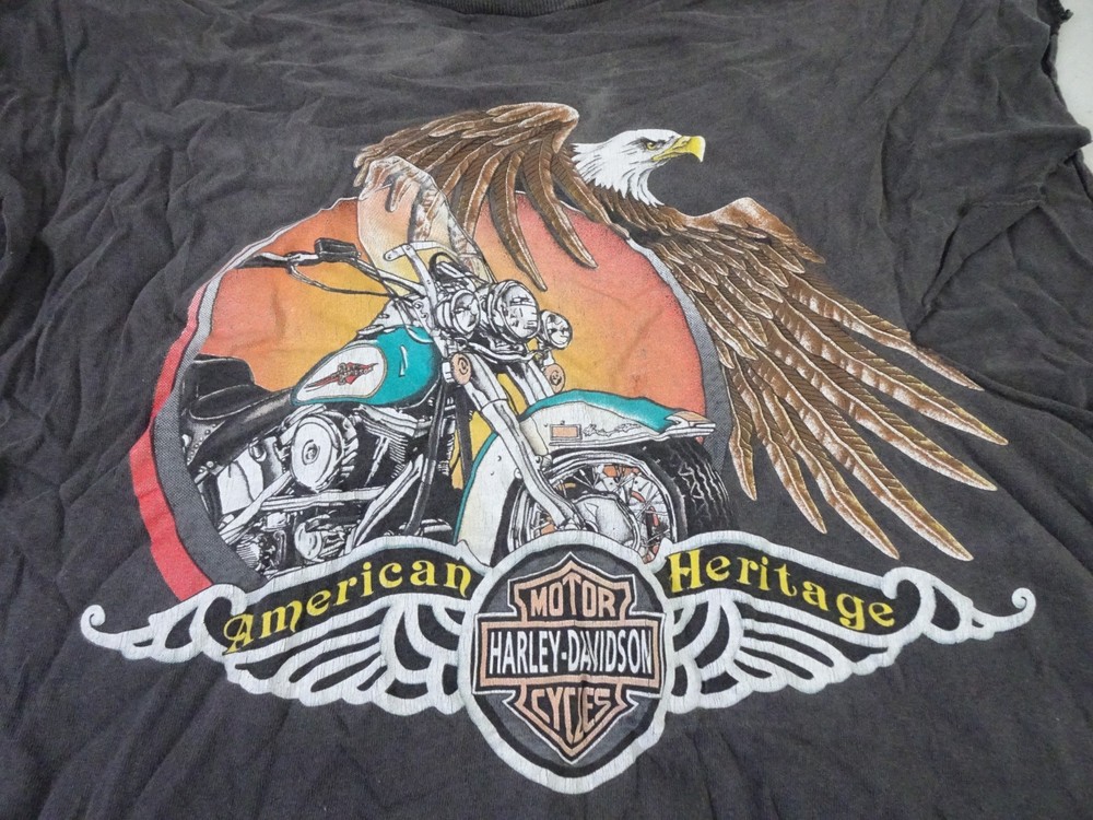 Vtg Harley Davidson 1991 American Heritage Sleveless TShirt 3XL Single Stitch