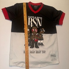 RS1NE Rise As 1ne Migos Simpsons Bad and Boujee Jersey Shirt Mens L Curved Hem