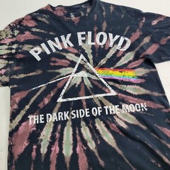 Pink Floyd Tie-Dye Shirt Sz M Black Purple Blue Dark Side Retro Graphic Band EUC