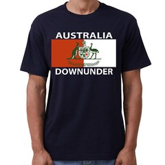 100% Cotton Men’s T-Shirt Australia Downunder Coat of Arms Emblem Tee Tops Shirt